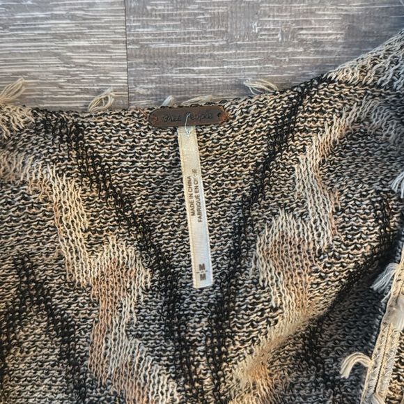 Free People Tan and Black Open Front Butterfly Kimono - Picture 10 of 12